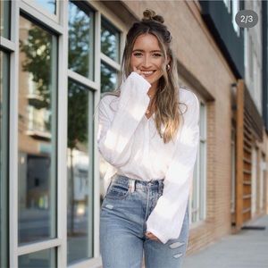 Flowy long sleeve white blouse from Old Navy